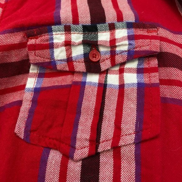 Aeropostale Size M Red Plaid Flannel - Picture 5 of 10